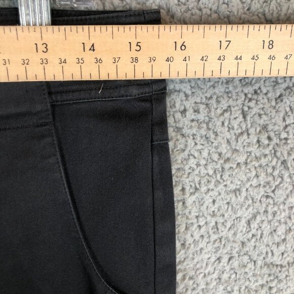 BEBE Black Flare Trouser Pants Size 10 Zipper buttons lowrise Goth Emo Y2K - Picture 7 of 7